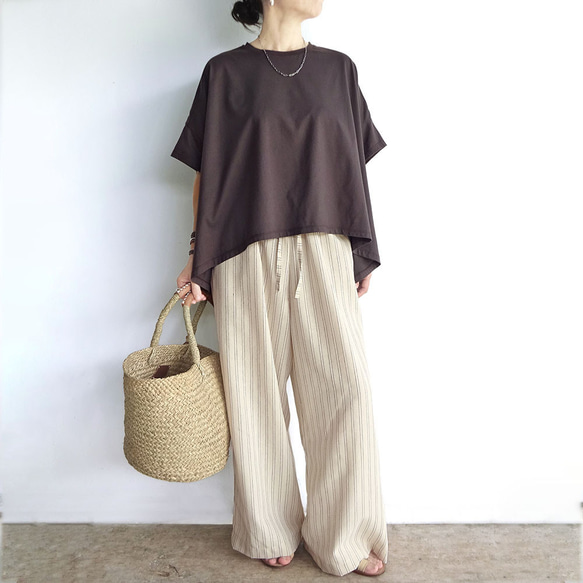 複数枚購入でお得♪　テントラインTシャツ（ブラウン） 7枚目の画像