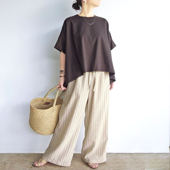 複数枚購入でお得♪　テントラインTシャツ（ブラウン） 8枚目の画像