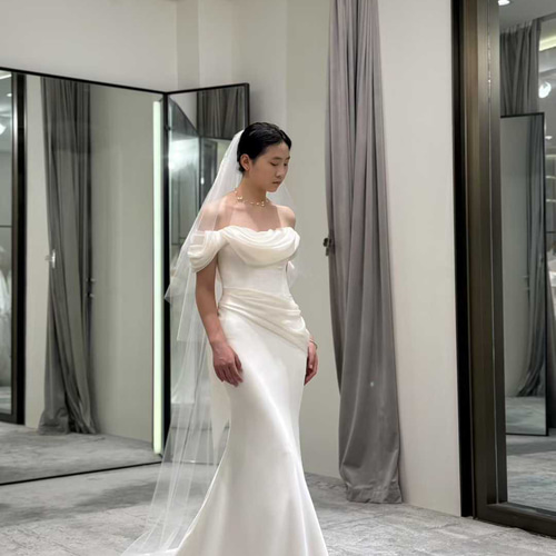 ウェディングドレス　結婚式　スレンダー　Aライン　マーメイド 楽天市場】マーメイドドレス マーメイドラインドレス 白 オフホワイト