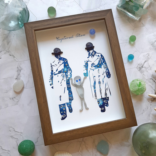 捕らえられた宇宙人〉シーグラスアート その他アート moon 通販