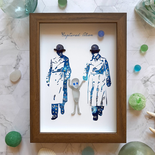 捕らえられた宇宙人〉シーグラスアート その他アート moon 通販