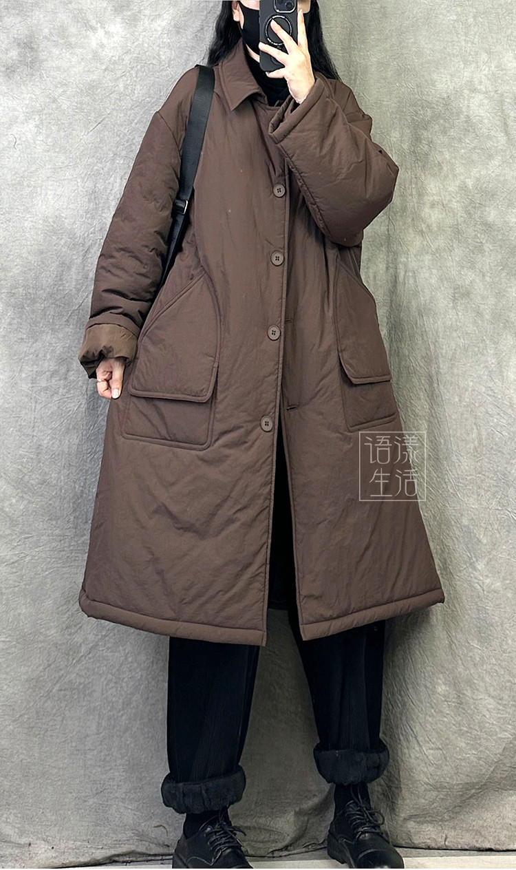 コート中ロングコート女性冬ゆったり暖かい