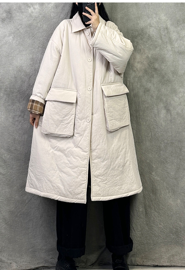 コート中ロングコート女性冬ゆったり暖かい