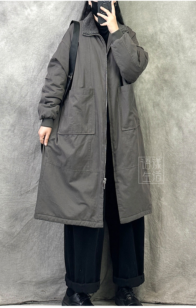 オリジナルレトロ風ミディアムコート綿入れ女性2025年新作冬の高級オーバーサイズ厚手保温