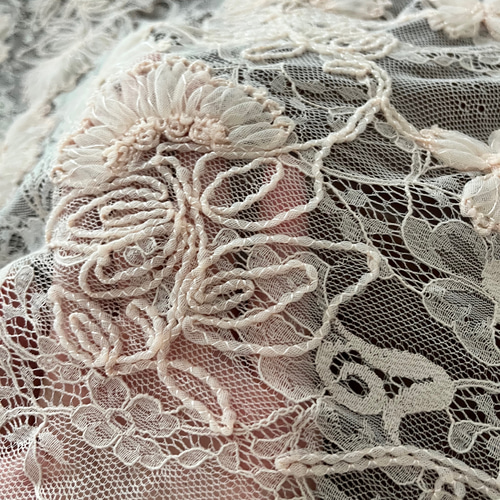 日本製 お花のエンブロイダリー刺繍装飾チュールレース春夏ジャケット 国産 透け感花柄エンブロイダリーレース 4色 【1個88cmx50cm】 4