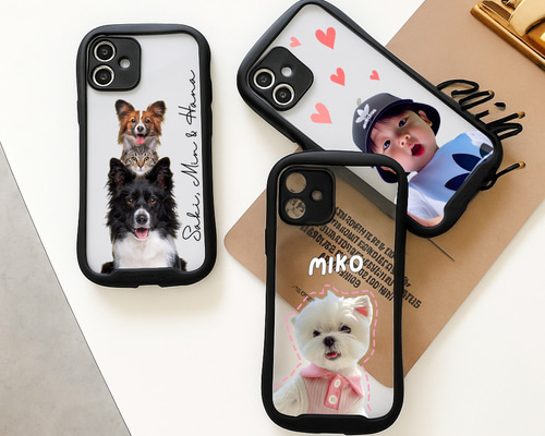 写真印刷】オーダーメイドスマホケース｜うちの子耐衝撃ケース｜クリア