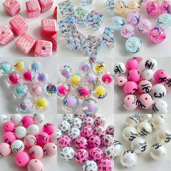 カスタムボールペン ビーズ ロゴビーズ ネイルシール saa🌼handmade