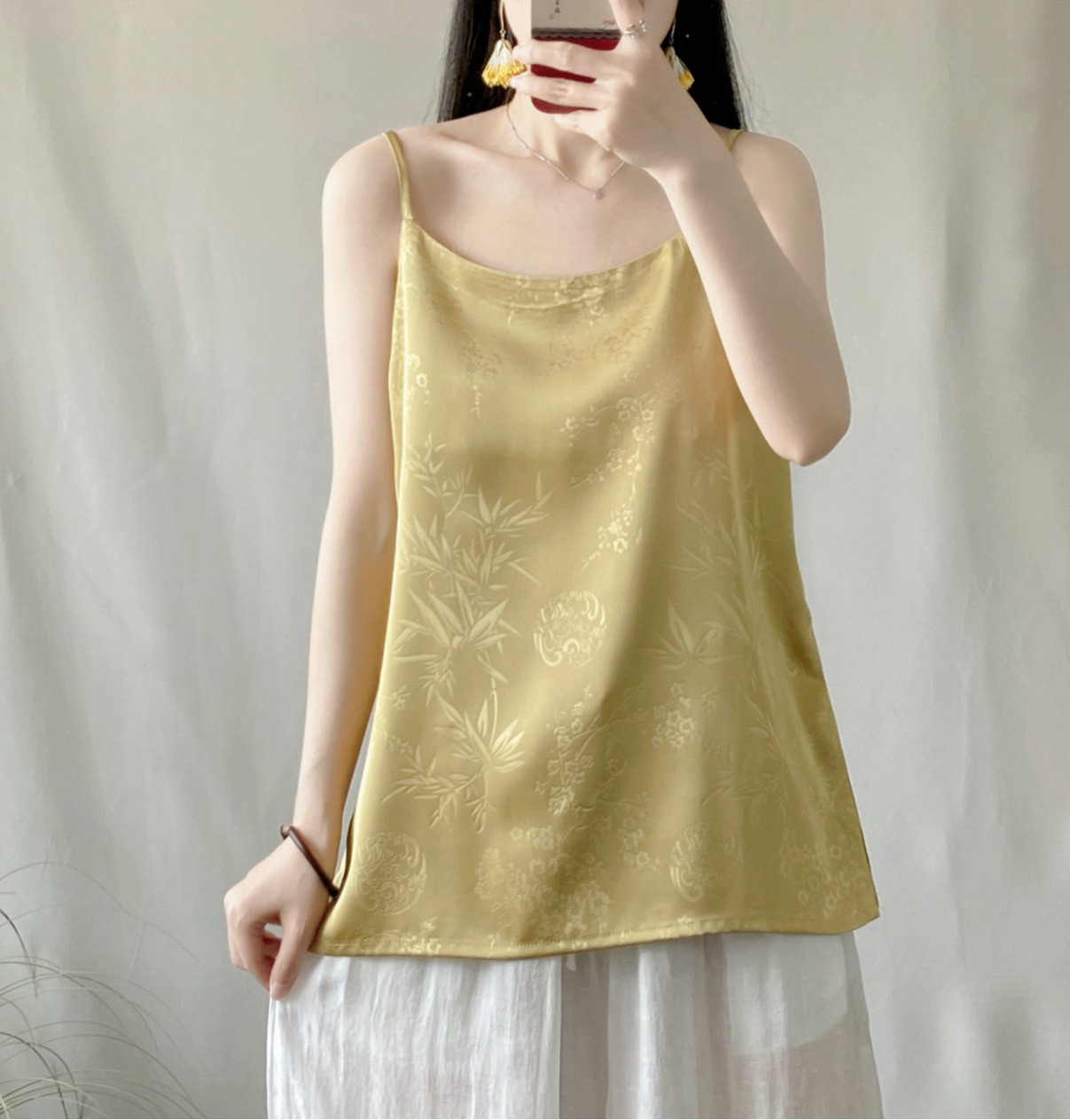 レディース ジャガード インナー キャミソール トップス