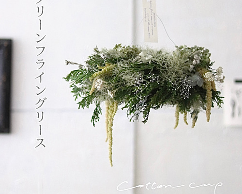 グリーンと春のお花のフライングリース 4e465f00becddfb463ea28862ebcfb