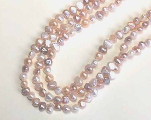 バロック淡水パールロングネックレス160㎝ピンク ネックレス