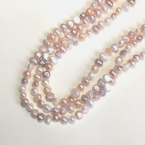 バロック淡水パールロングネックレス160㎝ピンク ネックレス