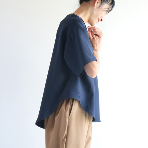 一度使用　Ellie ジョーゼットハーフスリーブ　ネイビー　NAVY 一度使用 Ellie ジョーゼットハーフスリーブ ネイビー NAVY 一度