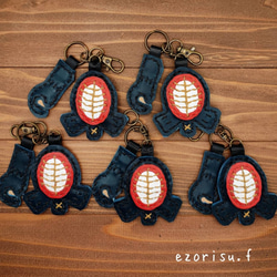 弓道好きのレザーキーホルダー』弓道着キーホルダー 本革レザー