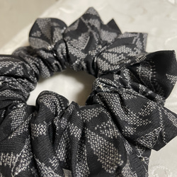 ハンドメイドシュシュM-3772♡ブラックジョーゼット♡リボン付♡ ハンドメイドシュシュM-3772♡ブラックジョーゼット♡リボン付♡