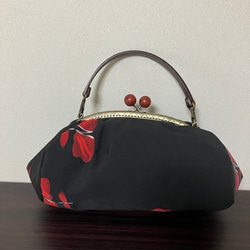 アンズルーム★2WAY★着物　帯★がま口　バッグ★ハンドバッグ★ショルダー★赤系 アンズルーム☆2WAY☆着物 帯☆がま口 バッグ☆ショルダー☆赤系