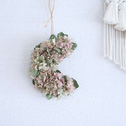 Sale￥3250→￥1950紫陽花の三日月リース ドライフラワー I Bee