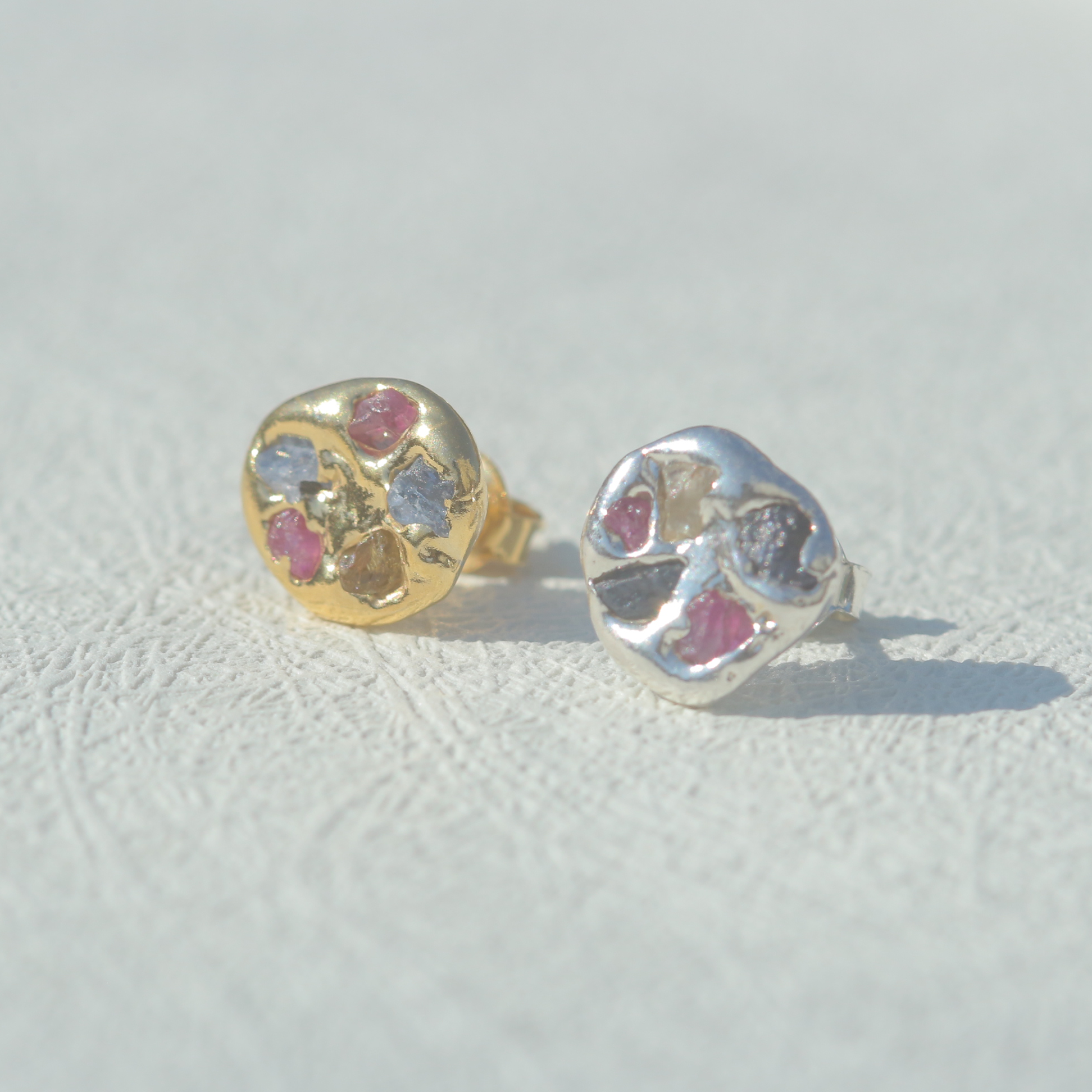 マルチサファイア シルバー ピアス