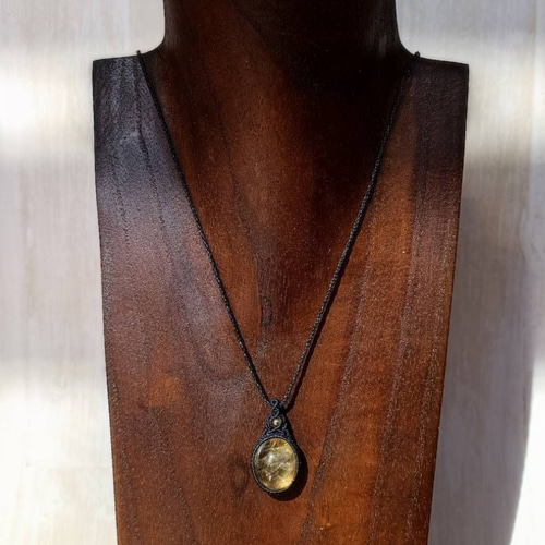 シトリンのマクラメネックレス ネックレス・ペンダント マクラメと