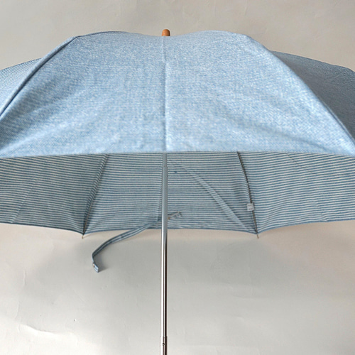 アンテプリマ 晴雨兼用折りたたみ傘 水色 ストライプ 未使用 37724023038-1-a.jpg