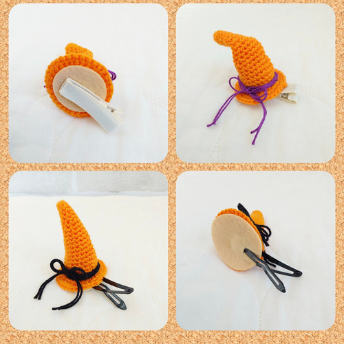 秋冬新作2025♡ハロウィン♡ぼうし ベビーヘアクリップ＊パッチンピン