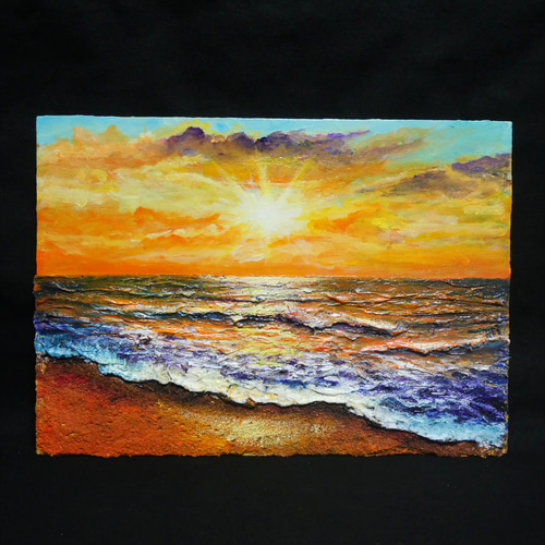 ［匿名で配送］一点もの 油絵 油彩 日没 夕暮れ 絵 匿名で配送］一点もの 油絵 油彩 日没 夕暮れ 絵 匿名配送］一点