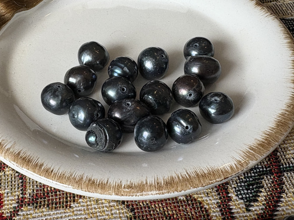 難あり商品の為、特価です！『淡水パール　染め　バロック　ピーコック　8-Ⓔ』～10個セット〜 2枚目の画像