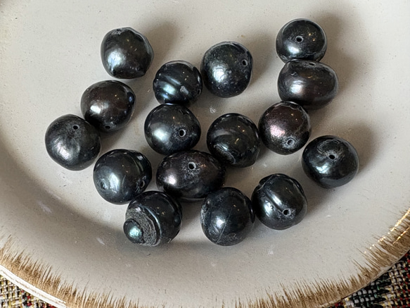 難あり商品の為、特価です！『淡水パール　染め　バロック　ピーコック　8-Ⓔ』～10個セット〜 10枚目の画像