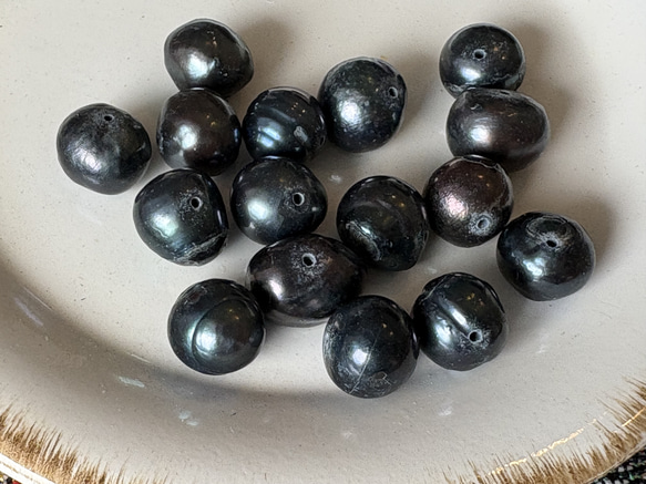 難あり商品の為、特価です！『淡水パール　染め　バロック　ピーコック　8-Ⓔ』～10個セット〜 4枚目の画像