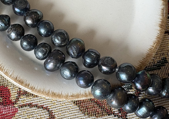 難あり商品の為、特価です！『淡水パール　染め　バロック　ピーコック　8-Ⓔ』～10個セット〜 1枚目の画像