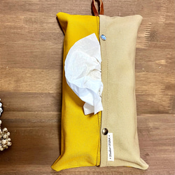 ボックスティッシュカバー⭐︎引っ掛け紐は本革 3枚目の画像