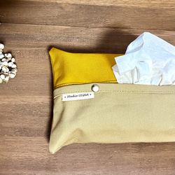 ボックスティッシュカバー⭐︎引っ掛け紐は本革 2枚目の画像