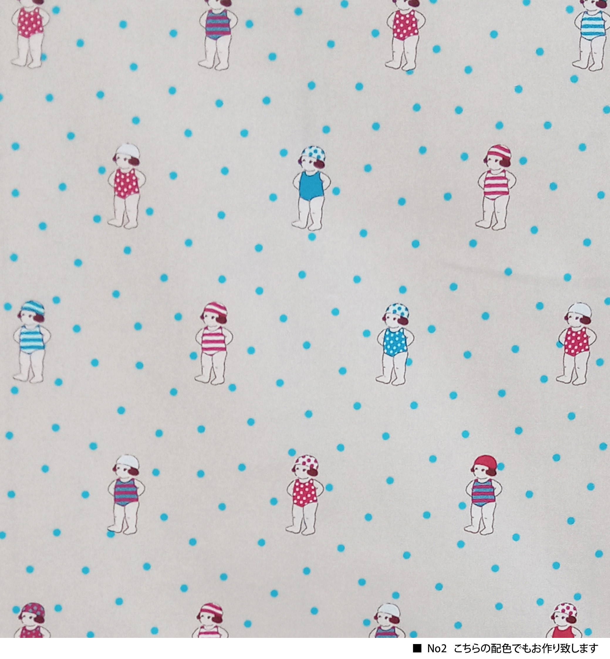 トートバッグ(オリジナルテキスタイル)   「夏ちゃんと水玉」