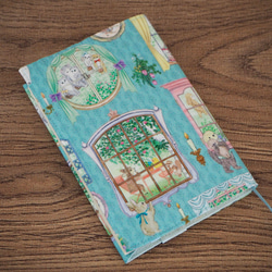 文庫本】ゴムバンド栞付ブックカバー 手帳カバー☆猫 ねこ 図鑑☆生成