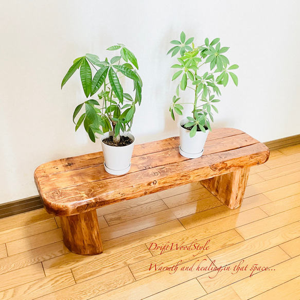 流木インテリア 圧倒的な存在感を醸す流木ベンチ 一点物 長椅子 スツール 木製 北欧 角材 丸太 N4 3枚目の画像