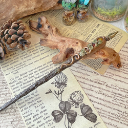 天然石　水晶　瑪瑙　权杖 ローズクォーツ　ロース　クリスタルポイント　魔法の杖 ローズクォーツxピンククォーツxムーンストーン】見習い魔法使い