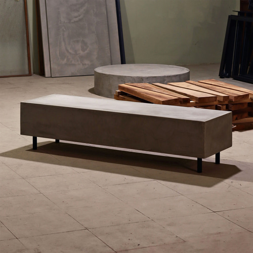 オーダー専用｜ライトグレー｜ボックステーブル｜薄塗りモルタル 横幅120cm｜ライトグレー｜テレビボード｜ボックステーブル｜薄