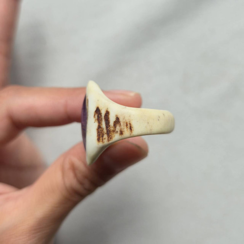 鹿の角 バイカラーアメジストのリング(約)14.5号 指輪・リング