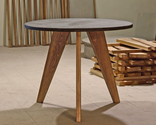 ◇送料無料◇ 円形｜ラウンドテーブル｜ミディアムグレー｜薄