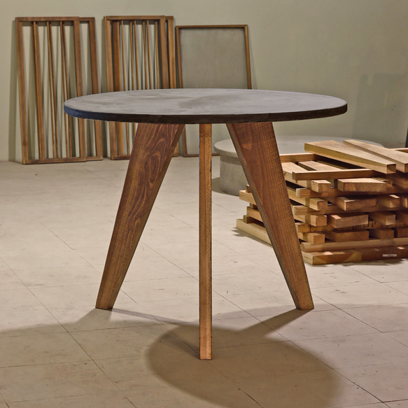 円形｜ラウンドテーブル｜ダークグレー｜薄塗りモルタル｜ダイニングテーブル 円形｜ラウンドテーブル｜ダークグレー｜薄塗りモルタル｜ダイニングテーブル