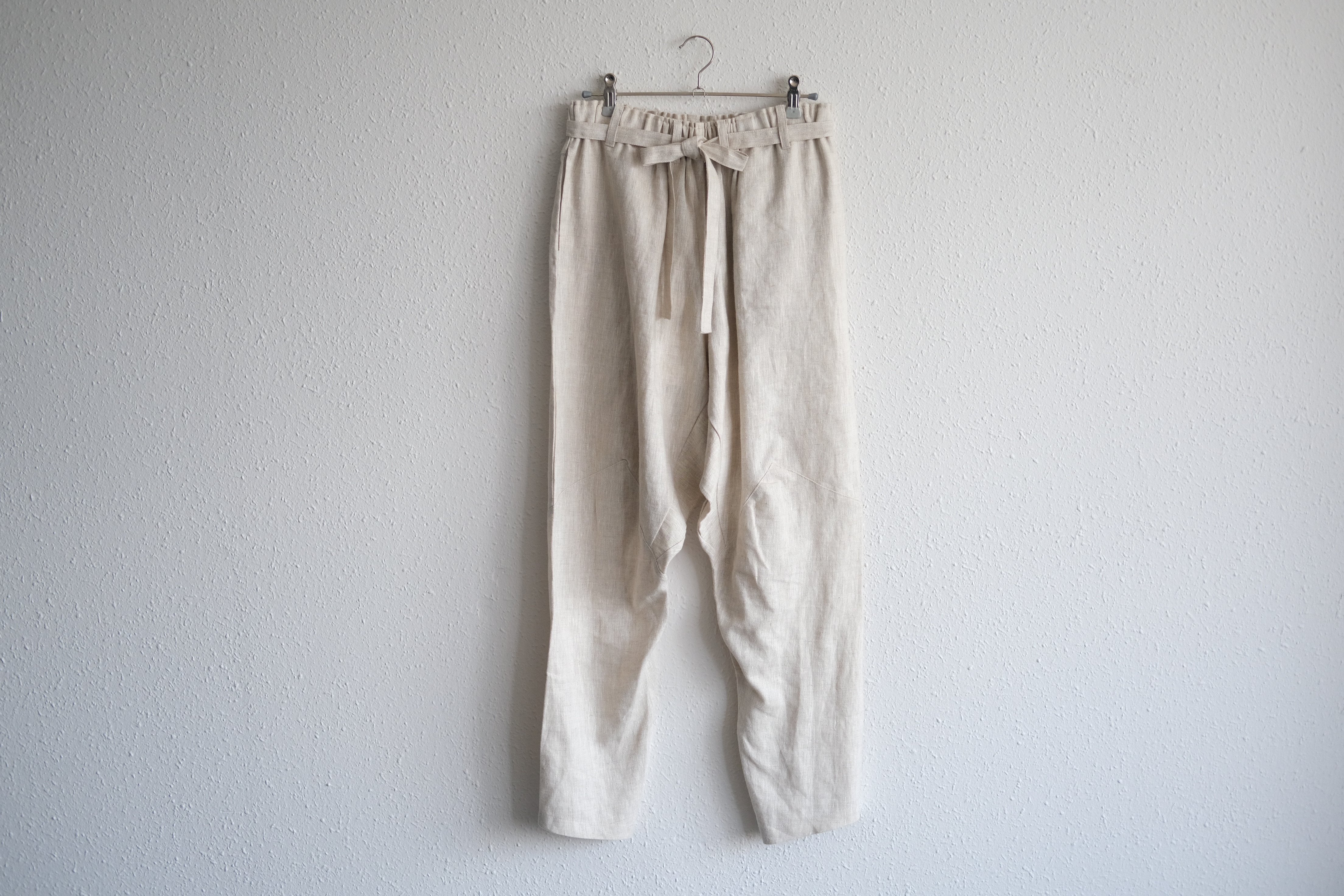 きるもの｜もんぺパンツ｜リネン｜ベージュ ［unisex freesize］