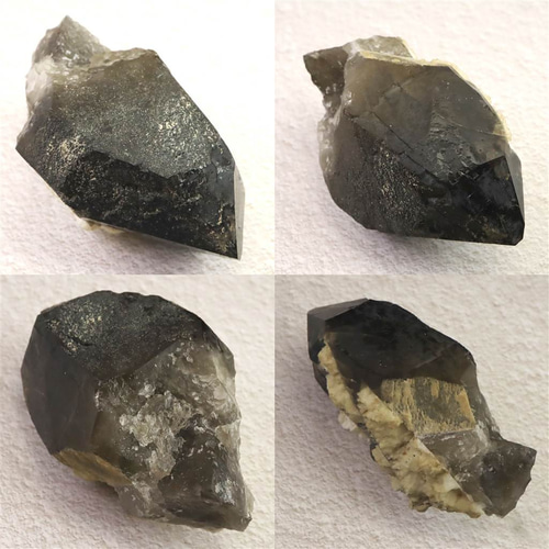 岐阜県中津川市蛭川産 黒水晶（モリオン）原石 カテドラル 246g #11828