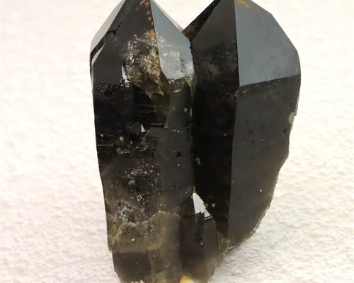 岐阜県中津川市蛭川産 黒水晶（モリオン）原石 ツイン カテドラル