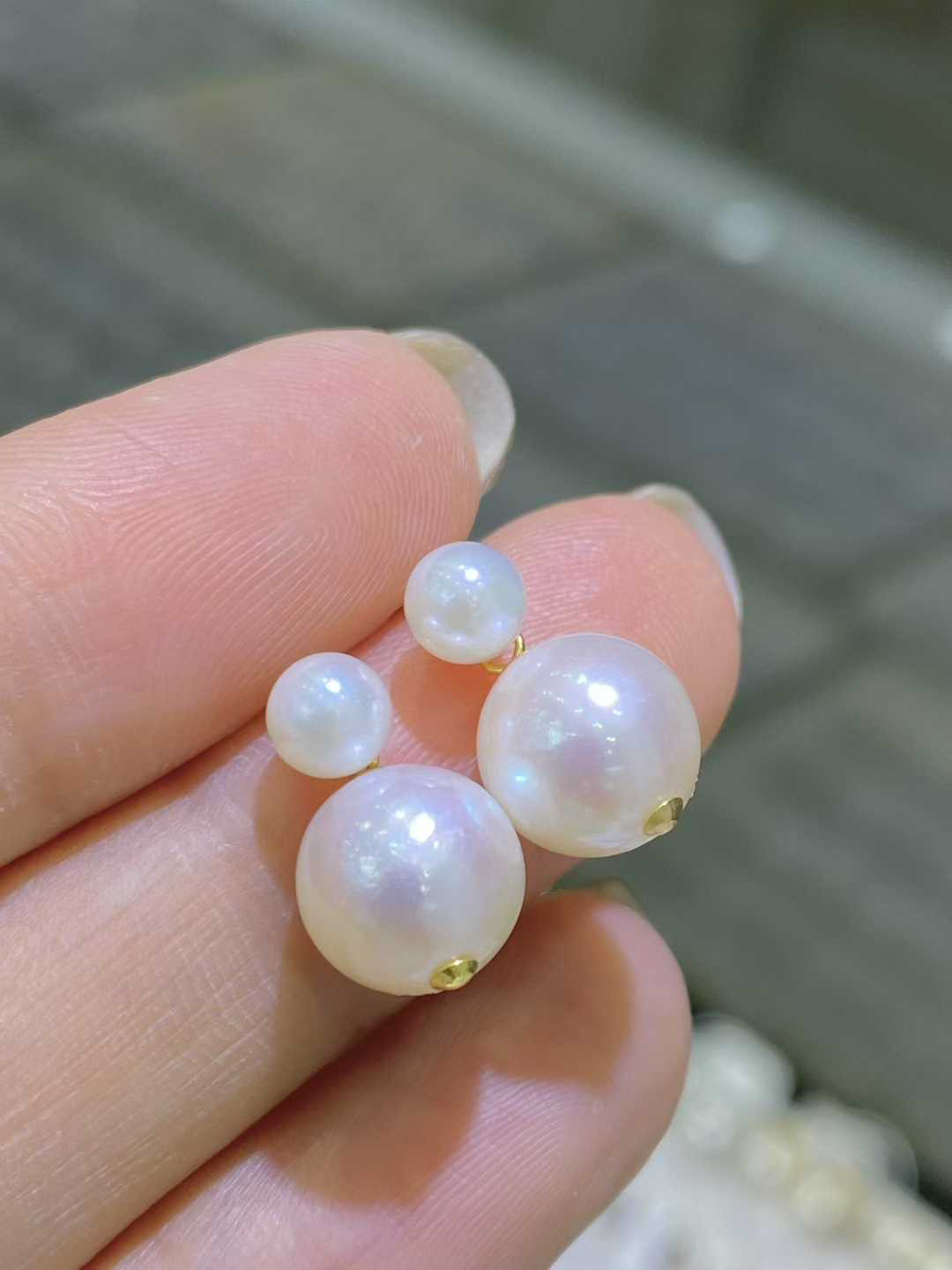 【高級】あこや真珠　ピアスk18　5906