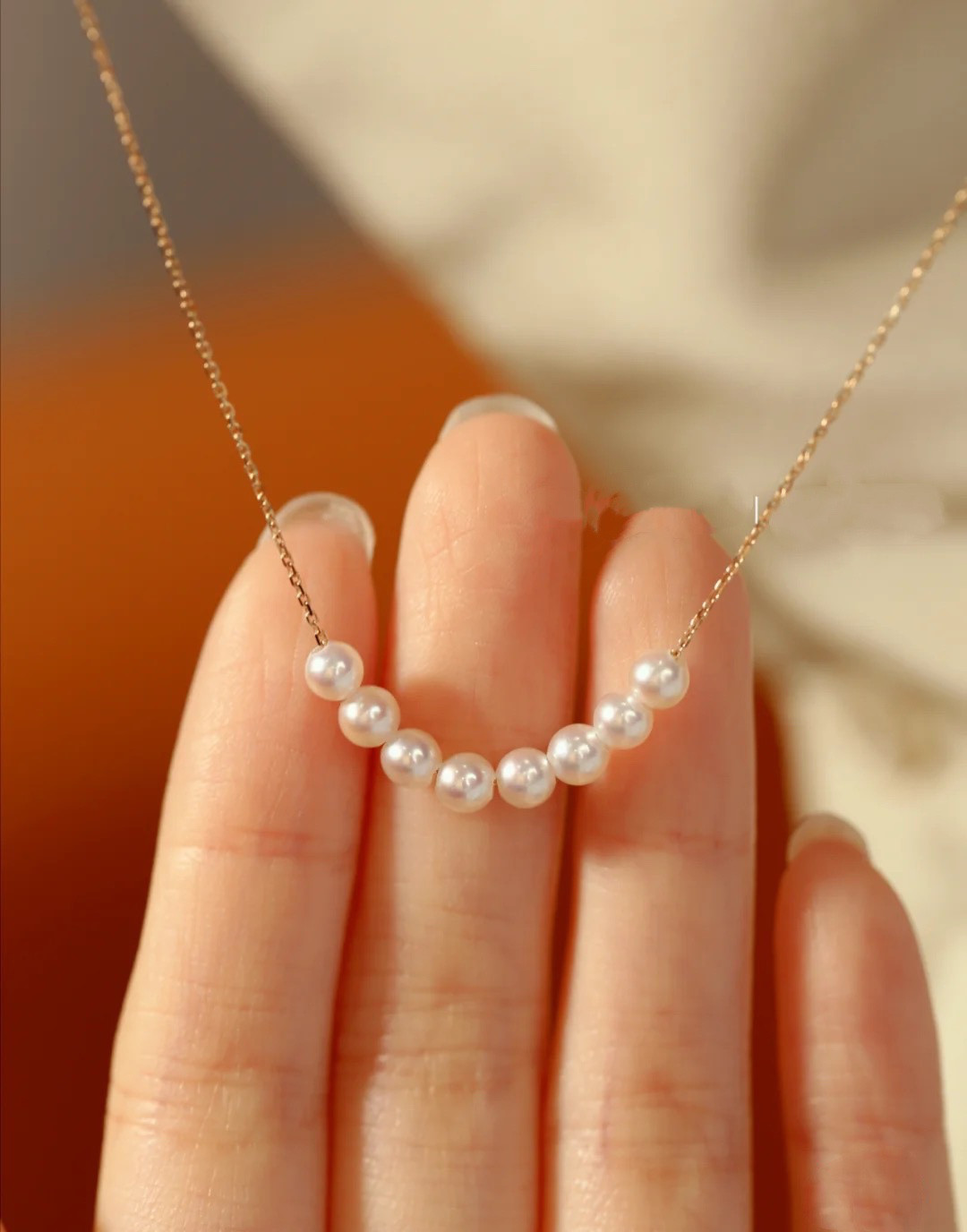 【高級】淡水真珠　ネックレスk18　0107