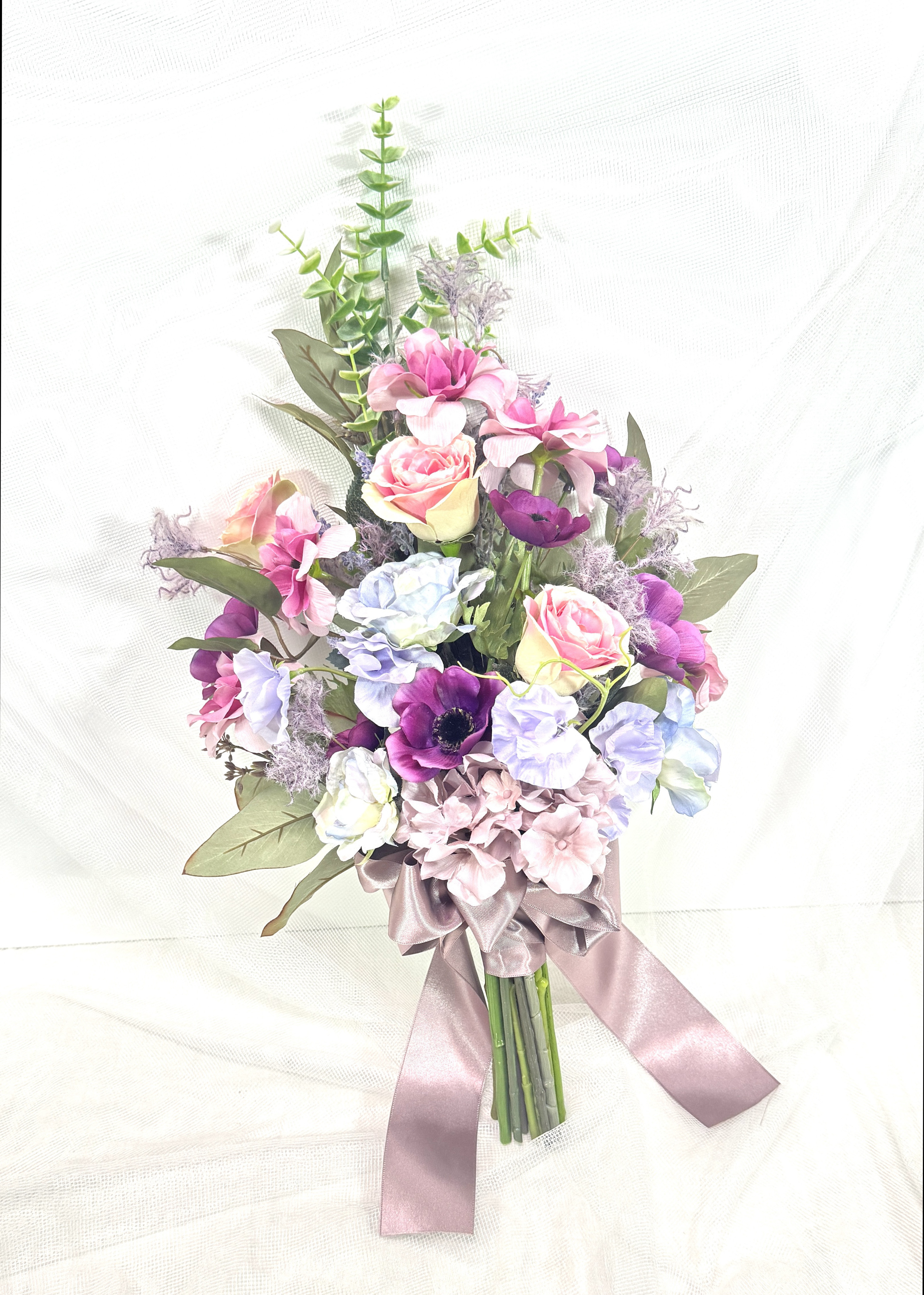 《完成品》大人かわいいパープルスワッグブーケ