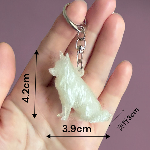 チワワ 夜光キーホルダー 蓄光 光る 犬好きプレゼント 3Dフィギュア