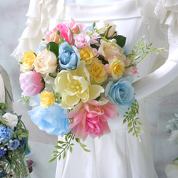 ◇ナチュラル ホワイト＆グリーン 90cm テーブル装花◇ウエディング