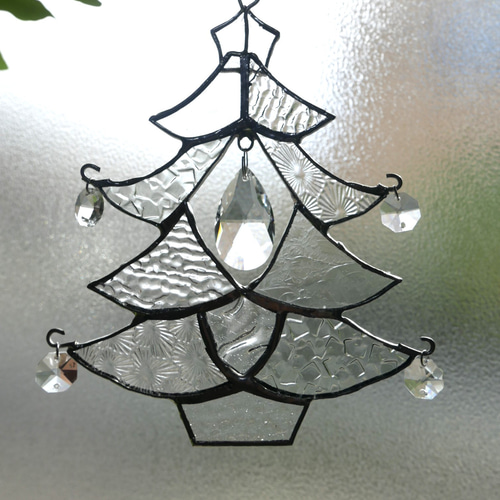 ✴︎:.｡.2025クリアガラスのクリスマスツリーオーナメント 3点セット