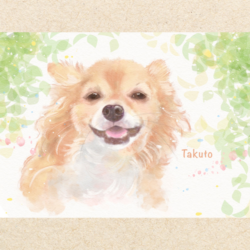 ペット似顔絵【A4】犬の絵 猫の絵 うちの子 イラスト オーダー