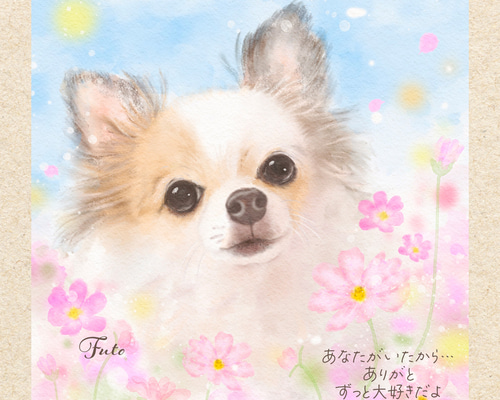 ペット似顔絵【A4】犬の絵 猫の絵 うちの子 イラスト オーダー